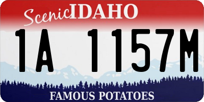 ID license plate 1A1157M
