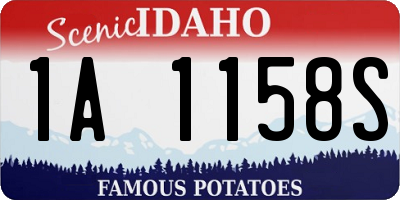 ID license plate 1A1158S
