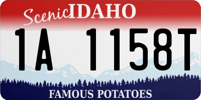 ID license plate 1A1158T