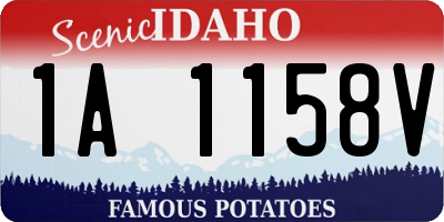 ID license plate 1A1158V
