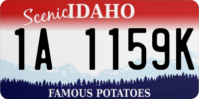 ID license plate 1A1159K