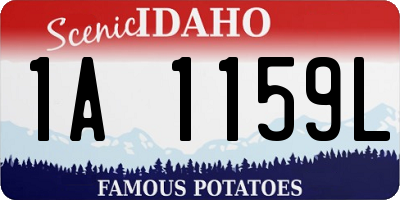 ID license plate 1A1159L