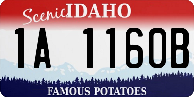 ID license plate 1A1160B