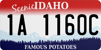ID license plate 1A1160C