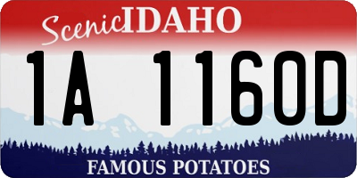 ID license plate 1A1160D