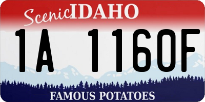 ID license plate 1A1160F