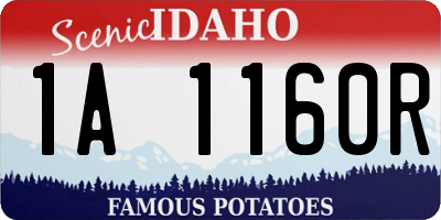 ID license plate 1A1160R