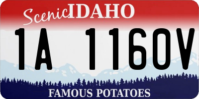 ID license plate 1A1160V