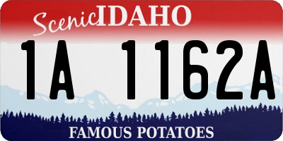 ID license plate 1A1162A