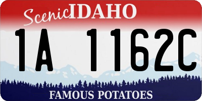 ID license plate 1A1162C