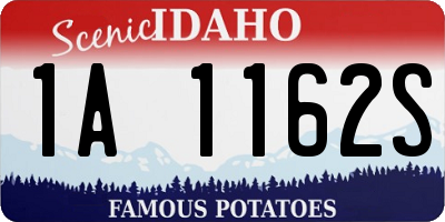 ID license plate 1A1162S