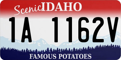 ID license plate 1A1162V