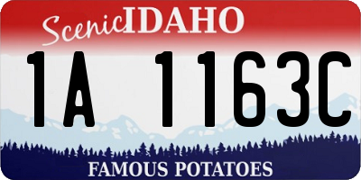 ID license plate 1A1163C