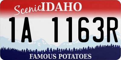 ID license plate 1A1163R