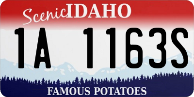 ID license plate 1A1163S