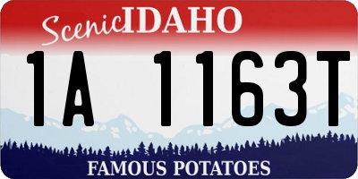 ID license plate 1A1163T