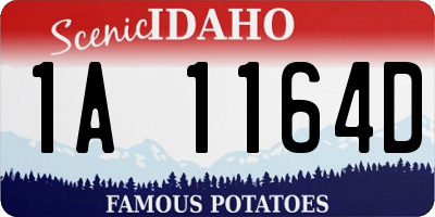 ID license plate 1A1164D