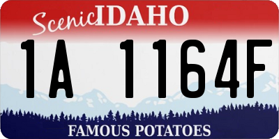 ID license plate 1A1164F