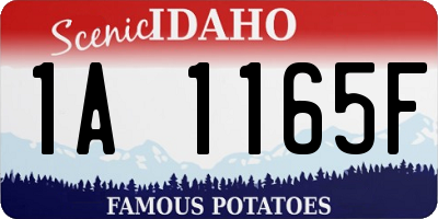ID license plate 1A1165F