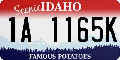 ID license plate 1A1165K