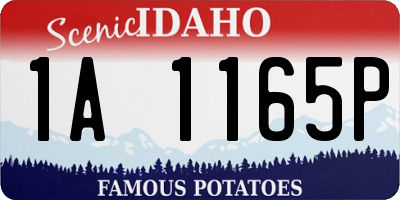 ID license plate 1A1165P