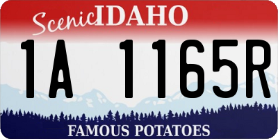 ID license plate 1A1165R