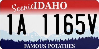 ID license plate 1A1165V