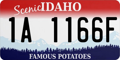 ID license plate 1A1166F