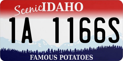ID license plate 1A1166S