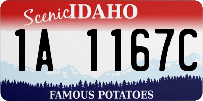 ID license plate 1A1167C