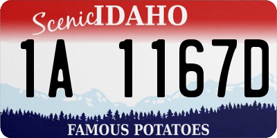 ID license plate 1A1167D