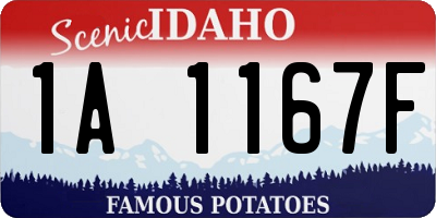 ID license plate 1A1167F