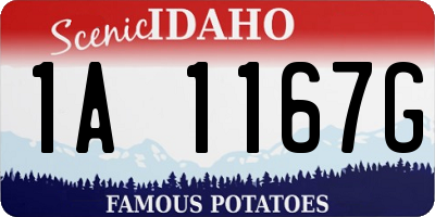 ID license plate 1A1167G