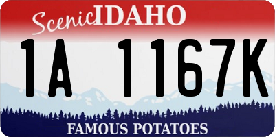 ID license plate 1A1167K