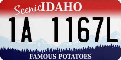 ID license plate 1A1167L