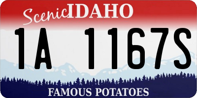 ID license plate 1A1167S