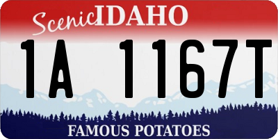 ID license plate 1A1167T