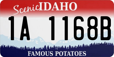 ID license plate 1A1168B