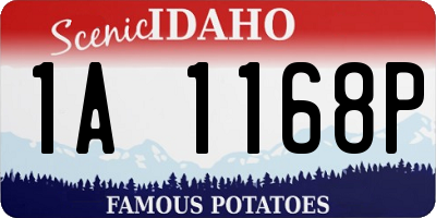 ID license plate 1A1168P