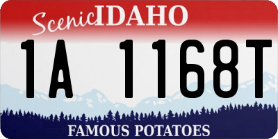 ID license plate 1A1168T