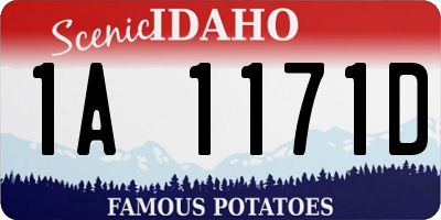 ID license plate 1A1171D