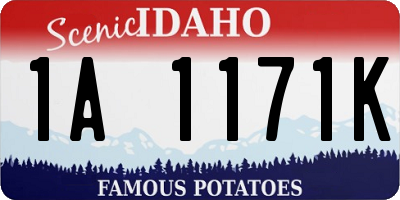 ID license plate 1A1171K