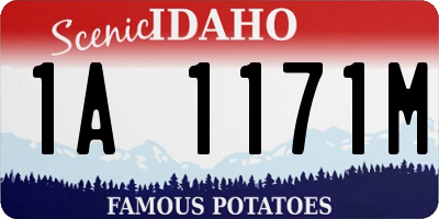 ID license plate 1A1171M