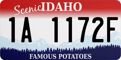 ID license plate 1A1172F