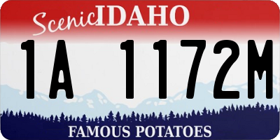 ID license plate 1A1172M
