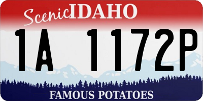 ID license plate 1A1172P