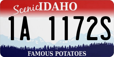 ID license plate 1A1172S