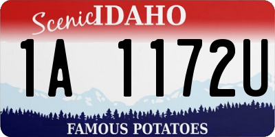 ID license plate 1A1172U