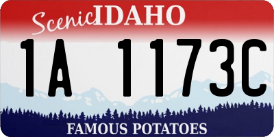 ID license plate 1A1173C