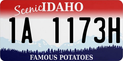 ID license plate 1A1173H